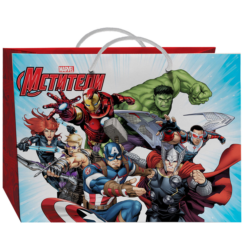 

Пакет подарочный бумажный ND Play Avengers большой-1 400х300х140 мм, Разноцветный