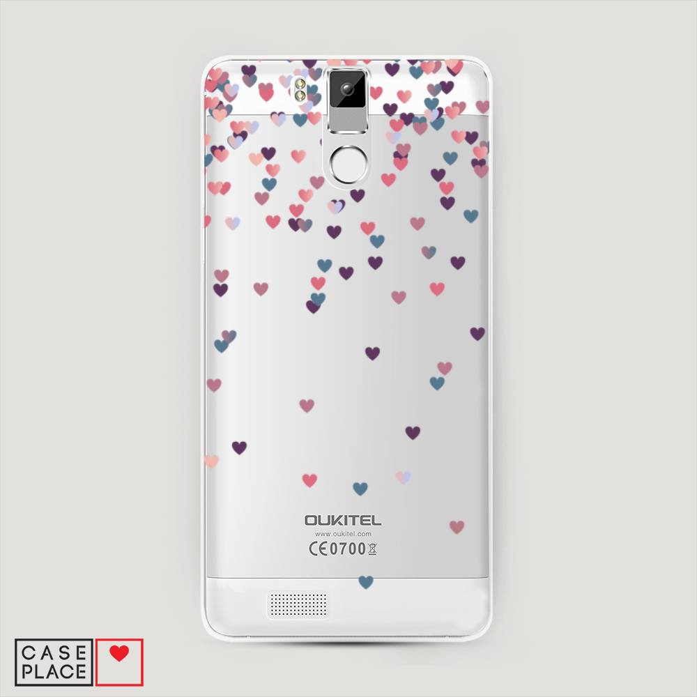 

Чехол на Oukitel K6000 Pro "Посыпка сердечки", Розовый;фиолетовый, 230150-3