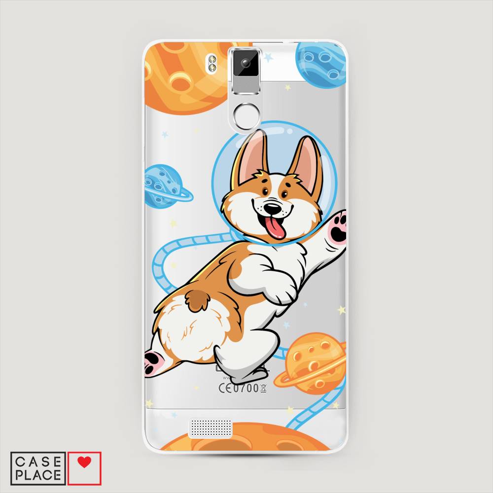

Чехол на Oukitel K6000 Pro "Корги-космонавт", Голубой;бежевый;белый, 230150-1