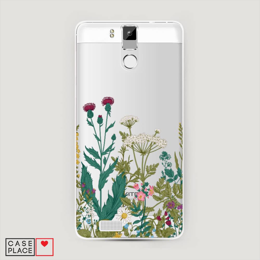 

Чехол на Oukitel K6000 Pro "Дикие полевые цветы", Зеленый;розовый;белый, 230150-2