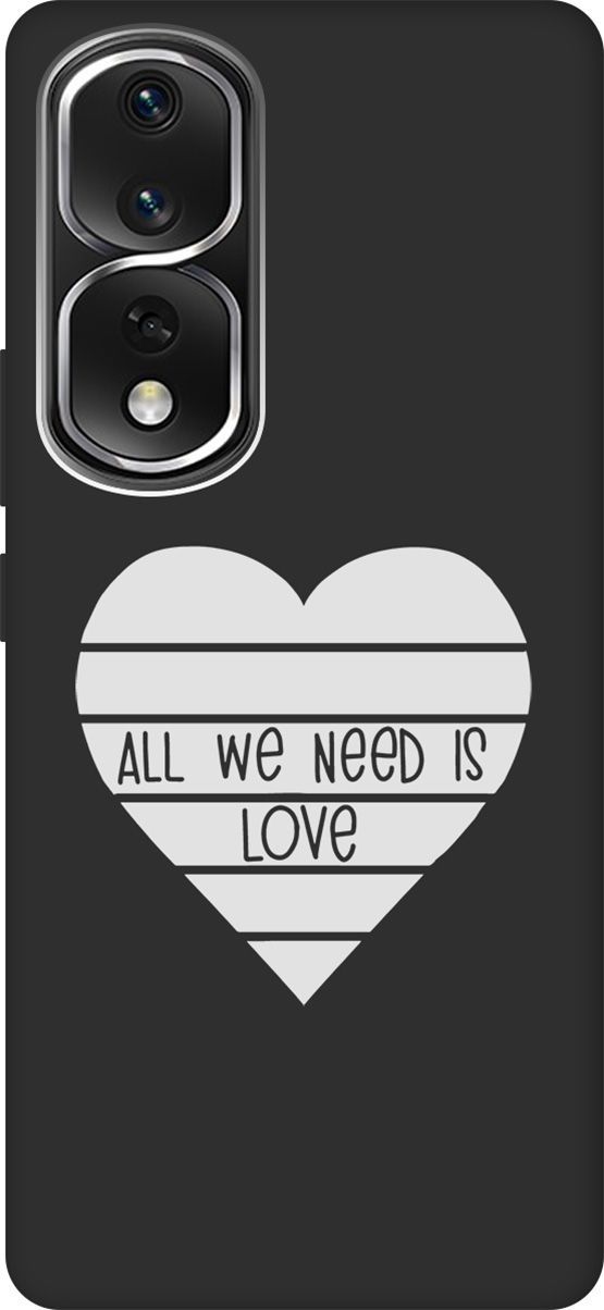 

Чехол на Honor 80 Pro с 3D принтом "All We Need is Love W" черный, Черный;белый, 159105