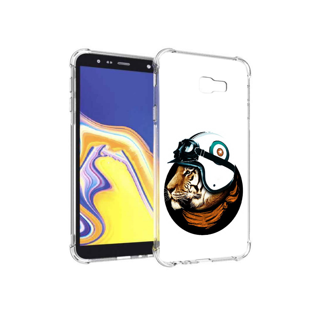 

Чехол MyPads Tocco для Samsung Galaxy J4+ (2018) Тигр в шлеме (PT118081.545.171), Прозрачный, Tocco