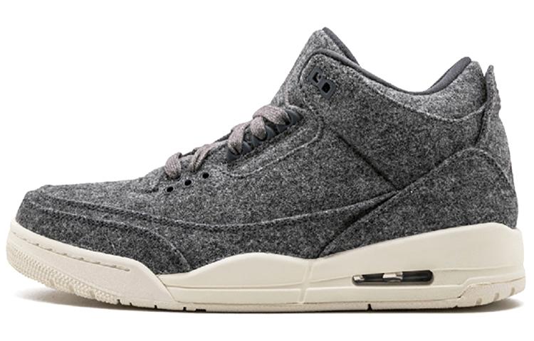 

Кеды унисекс Jordan Air Jordan 3 Retro Wool серые 45 EU, Серый, Air Jordan 3 Retro Wool