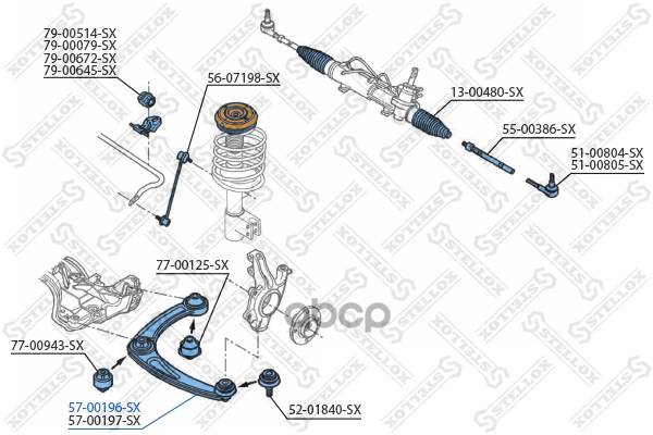 

Рычаг нижний левый Stellox 5700196sx