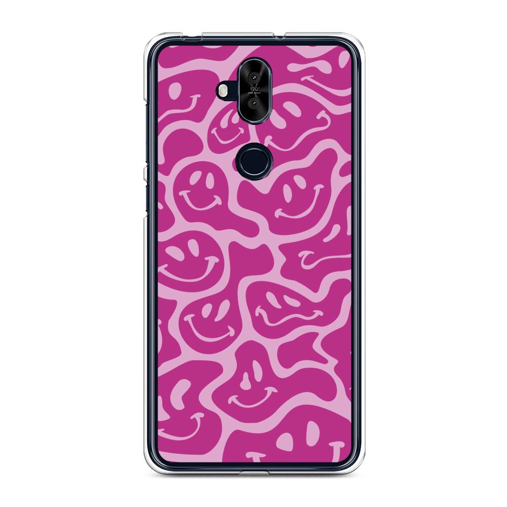 

Чехол для Asus Zenfone 5 Lite (ZC600KL) "Расплывчатые смайлики розовые", Фиолетовый, 43150-6