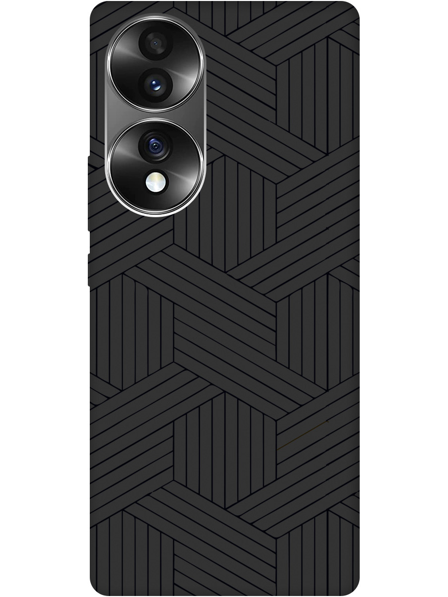 

Силиконовый чехол на Honor 70 с рисунком "Милый узор" Soft Touch черный, 20000349