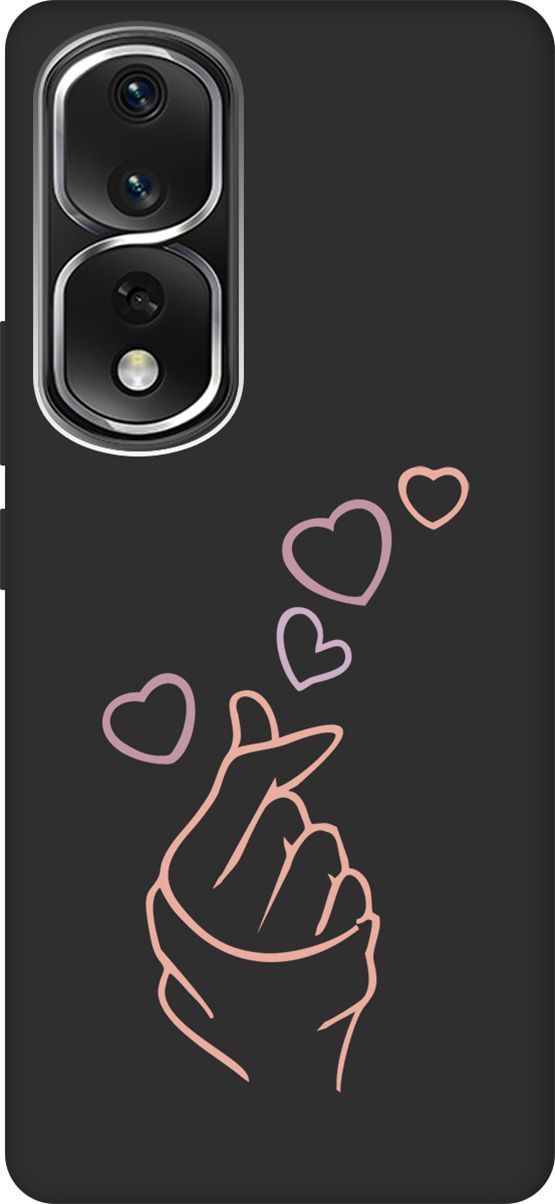

Матовый Soft Touch Чехол на Honor 80 Pro с 3D принтом "K-Heart" черный, Черный;розовый, 159104