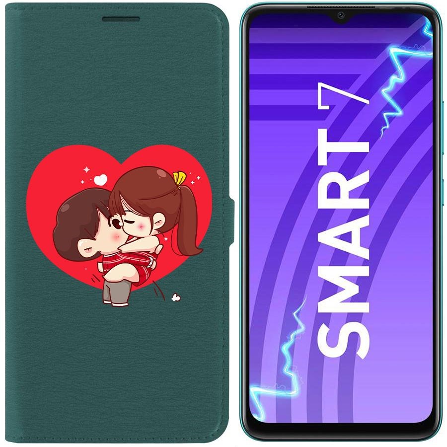 

Чехол-книжка Krutoff Eco Book для Infinix Smart 7 Аниме любовь (зелёный опал)