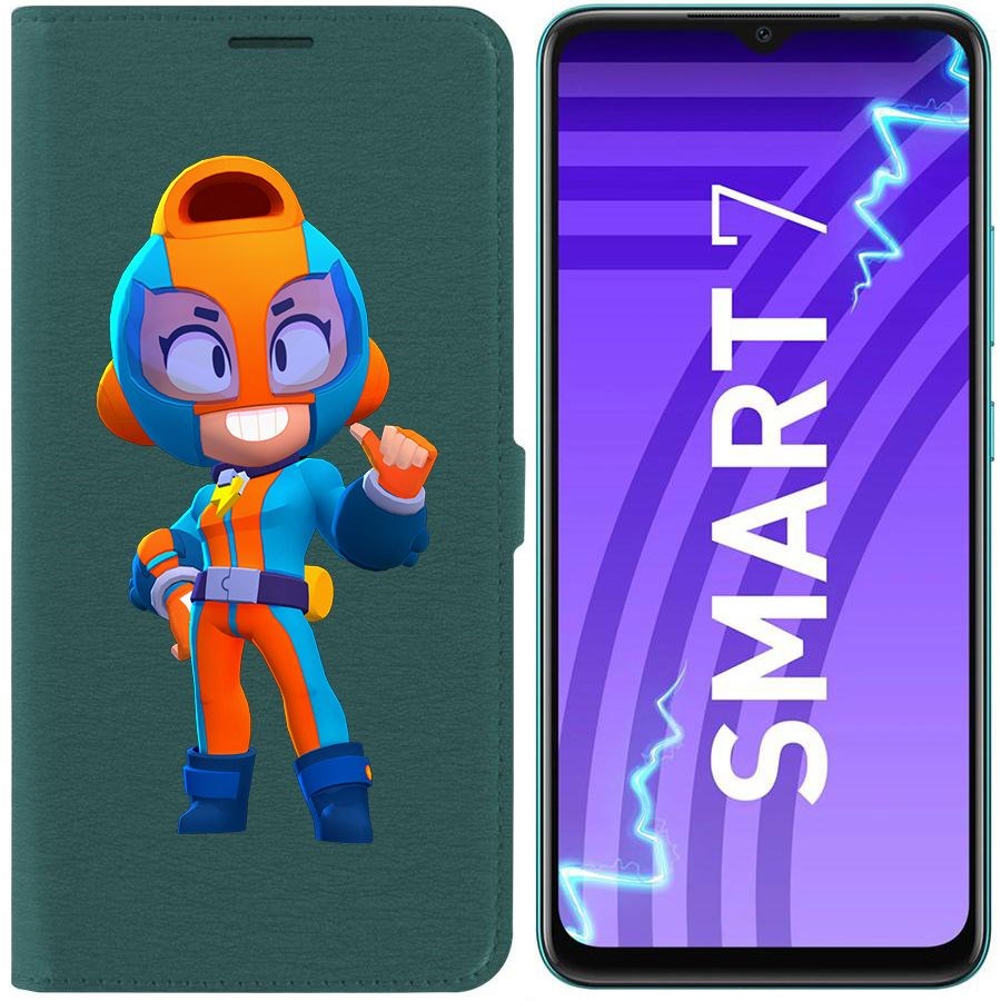 

Чехол-книжка Krutoff Eco Book для Infinix Smart 7 Brawl Stars-GT Макс (зелёный опал)