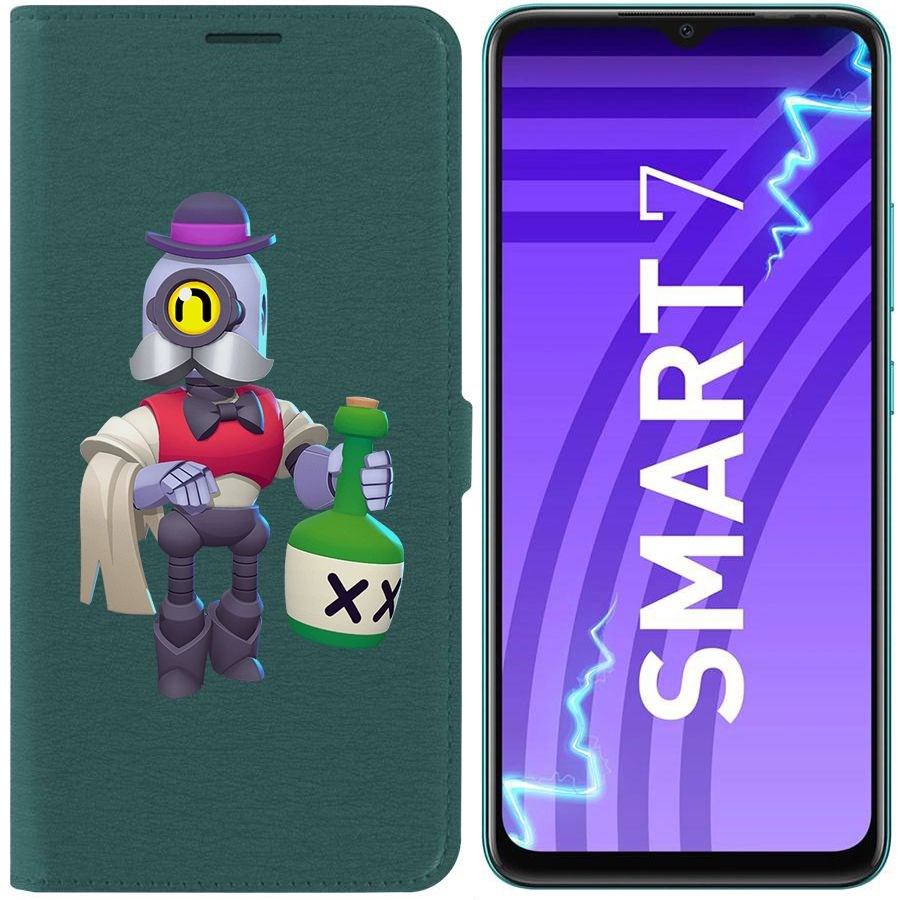 

Чехол-книжка Krutoff Eco Book для Infinix Smart 7 Brawl Stars-Барли (зелёный опал)