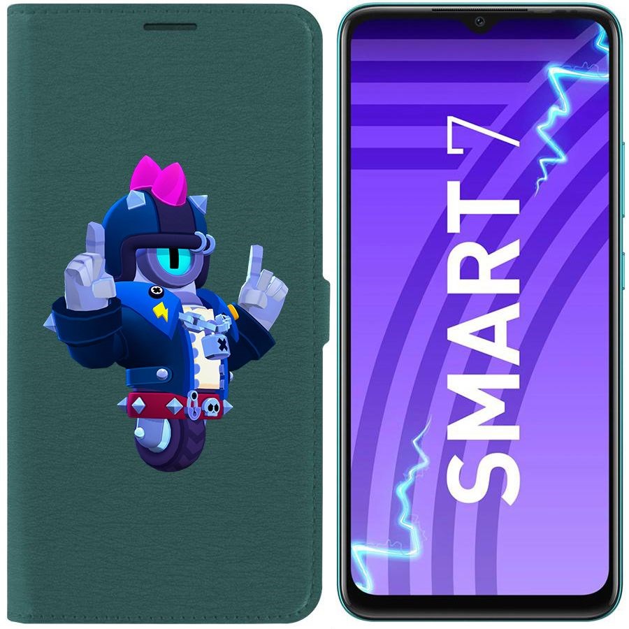 

Чехол-книжка Krutoff Eco Book для Infinix Smart 7 Brawl Stars-Дикий Сту (зелёный опал)