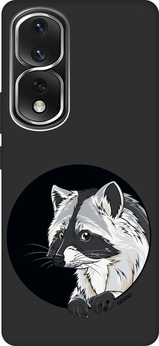 

Чехол на Honor 80 Pro с 3D принтом "Raccon in a Hollow" черный, Черный;белый, 159104