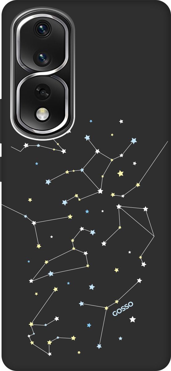 

Чехол на Honor 80 Pro с 3D принтом "Constellations" черный, Черный;белый, 159104