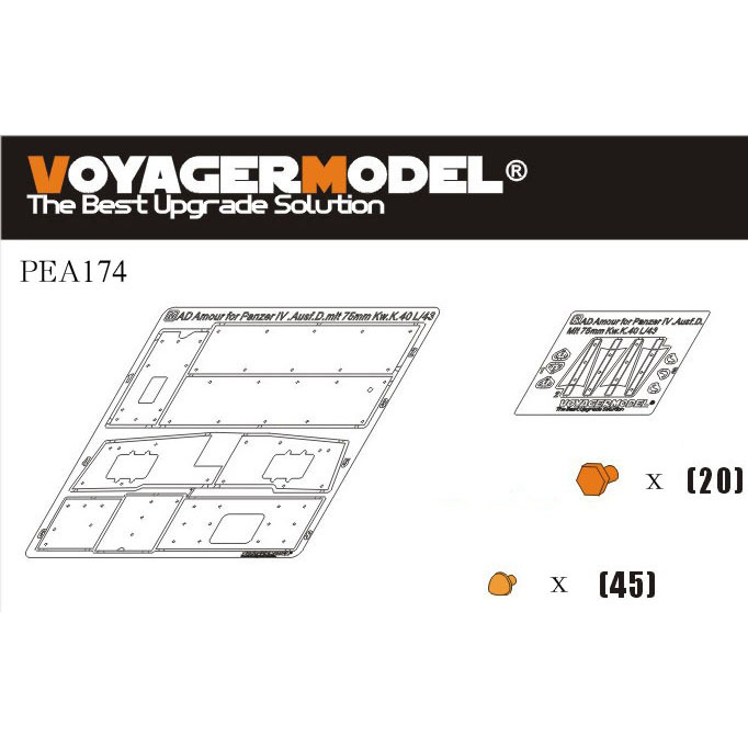 

Фототравление Voyager Model Дополнительная броня 1/35 PEA174, Однотонный