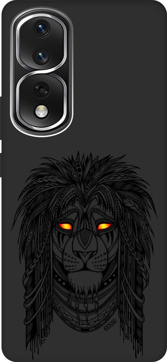 

Матовый Soft Touch Чехол на Honor 80 Pro с 3D принтом "Grand Leo" черный, Черный;желтый, 159104