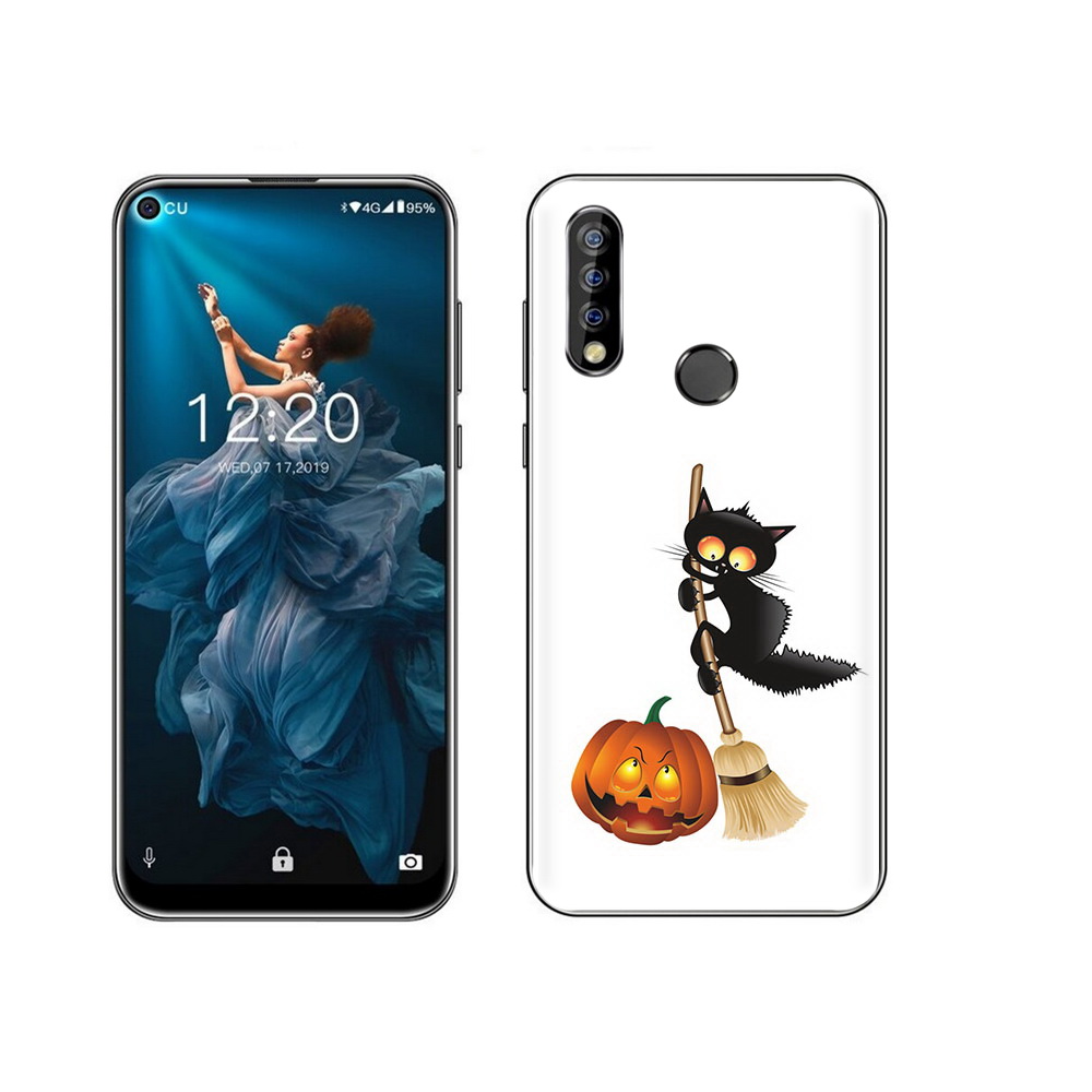 

Чехол MyPads Tocco для Oukitel C17 Pro хэлуинский котик, Прозрачный, Tocco
