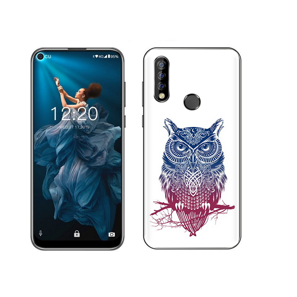

Чехол MyPads Tocco для Oukitel C17 Pro хиппи сова, Прозрачный, Tocco