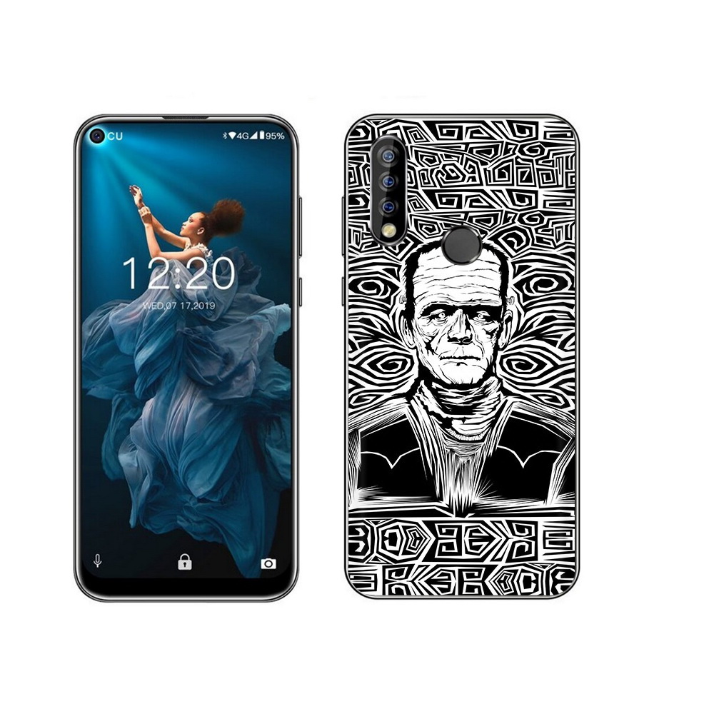 

Чехол MyPads Tocco для Oukitel C17 Pro франкенштейн черно белый, Прозрачный, Tocco