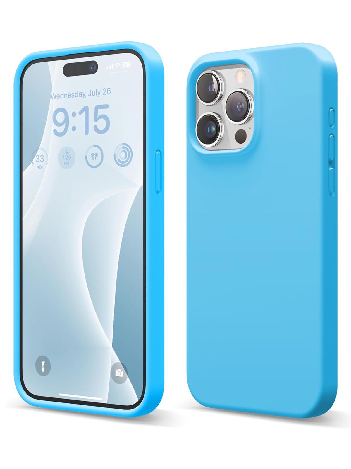 Чехол Elago для iPhone 15 Pro Max силиконовый с покрытием Soft-touch синий