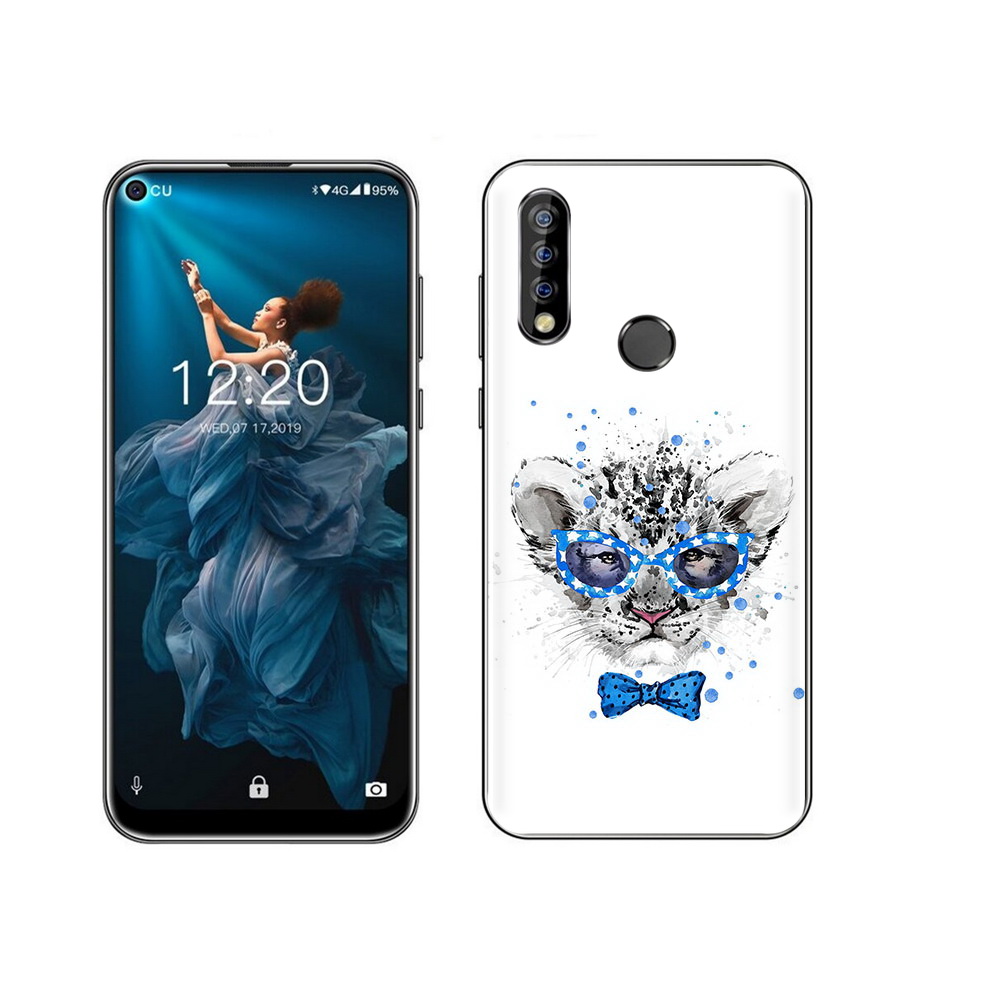 

Чехол MyPads Tocco для Oukitel C17 Pro тигренок с бабочкой, Прозрачный, Tocco