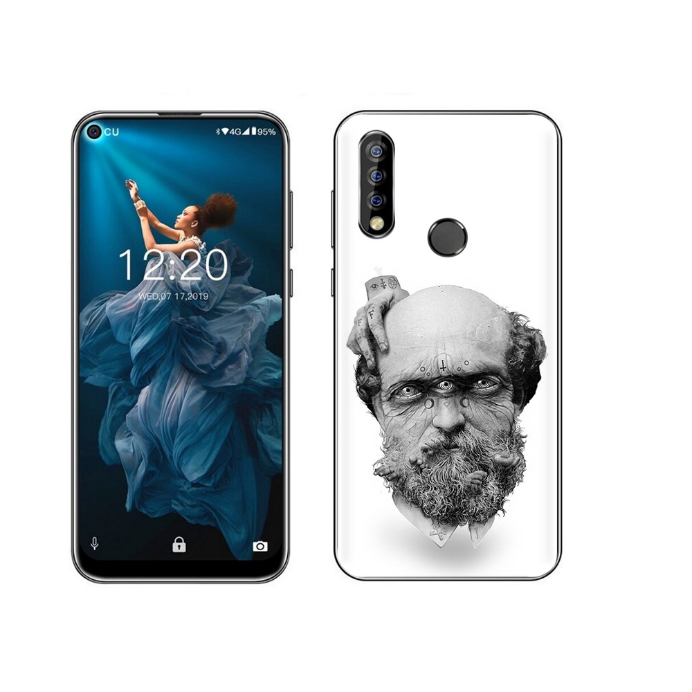 

Чехол MyPads Tocco для Oukitel C17 Pro страшный бородатый мужчина абстракция, Прозрачный, Tocco
