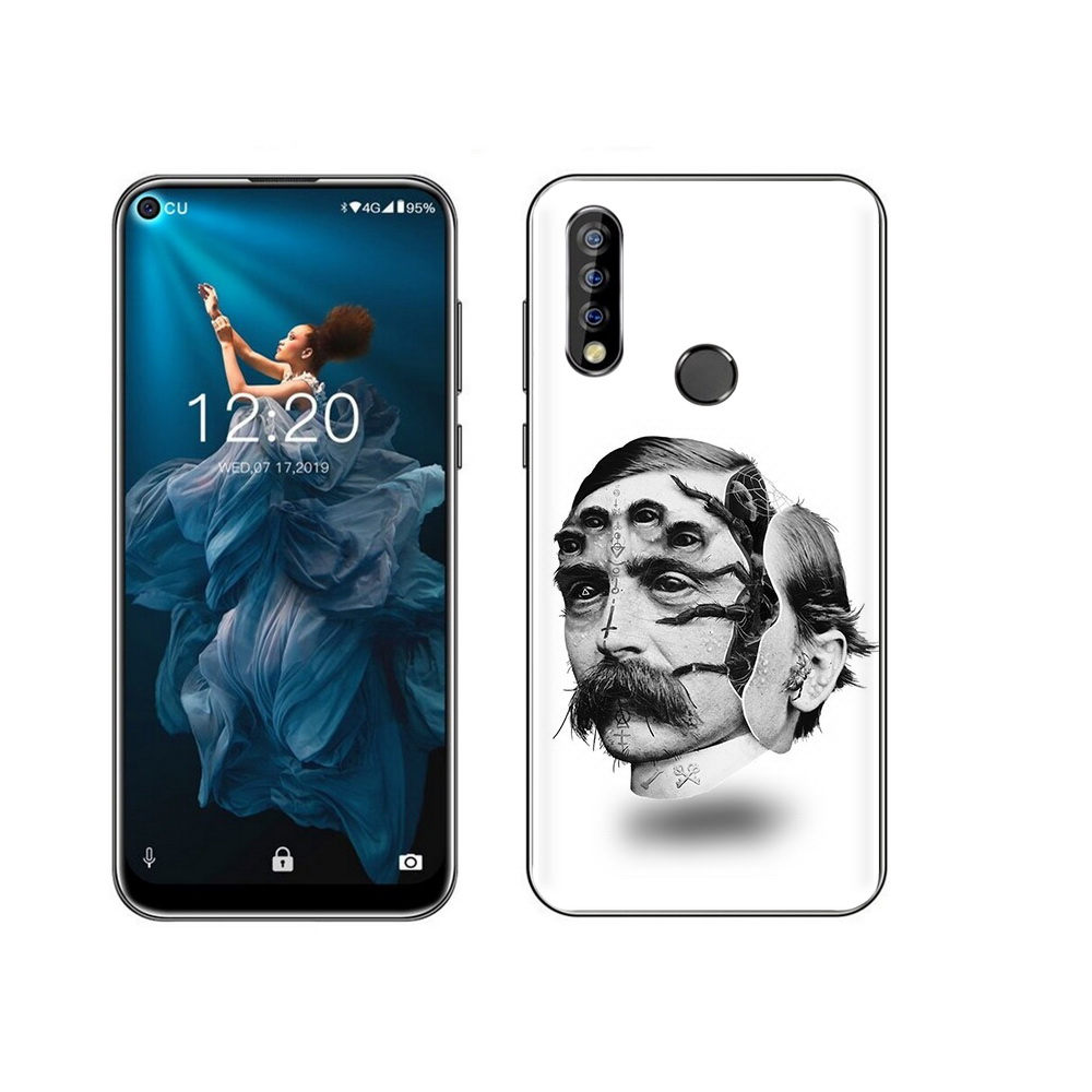 

Чехол MyPads Tocco для Oukitel C17 Pro страшное лицо мужчины, Прозрачный, Tocco