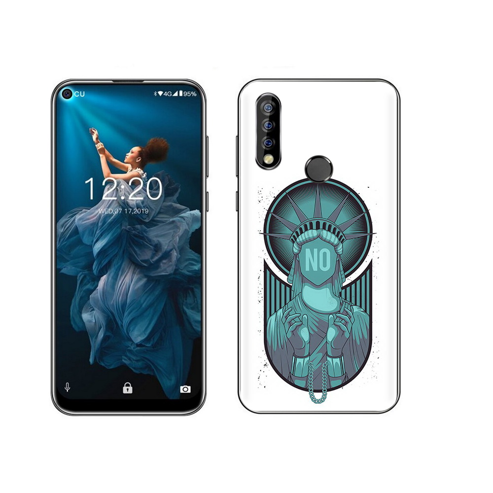 

Чехол MyPads Tocco для Oukitel C17 Pro статуя свободы зеленый, Прозрачный, Tocco