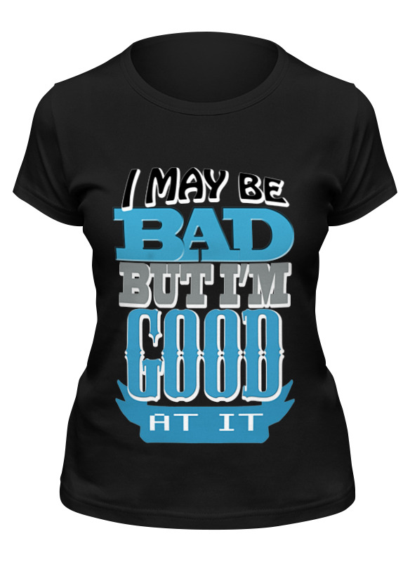 

Футболка женская Printio I may be bad ls черная 2XL, Черный, I may be bad ls