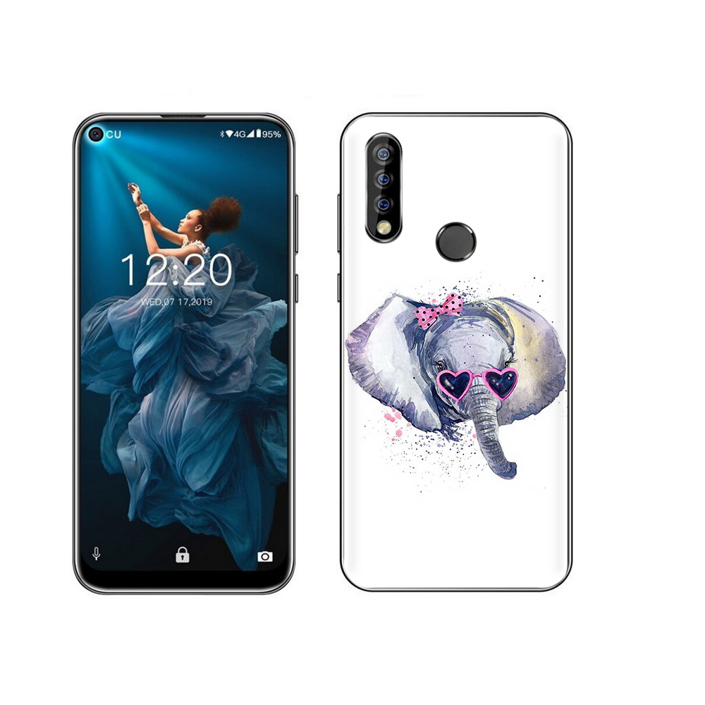 

Чехол MyPads Tocco для Oukitel C17 Pro слоник в очках, Прозрачный, Tocco
