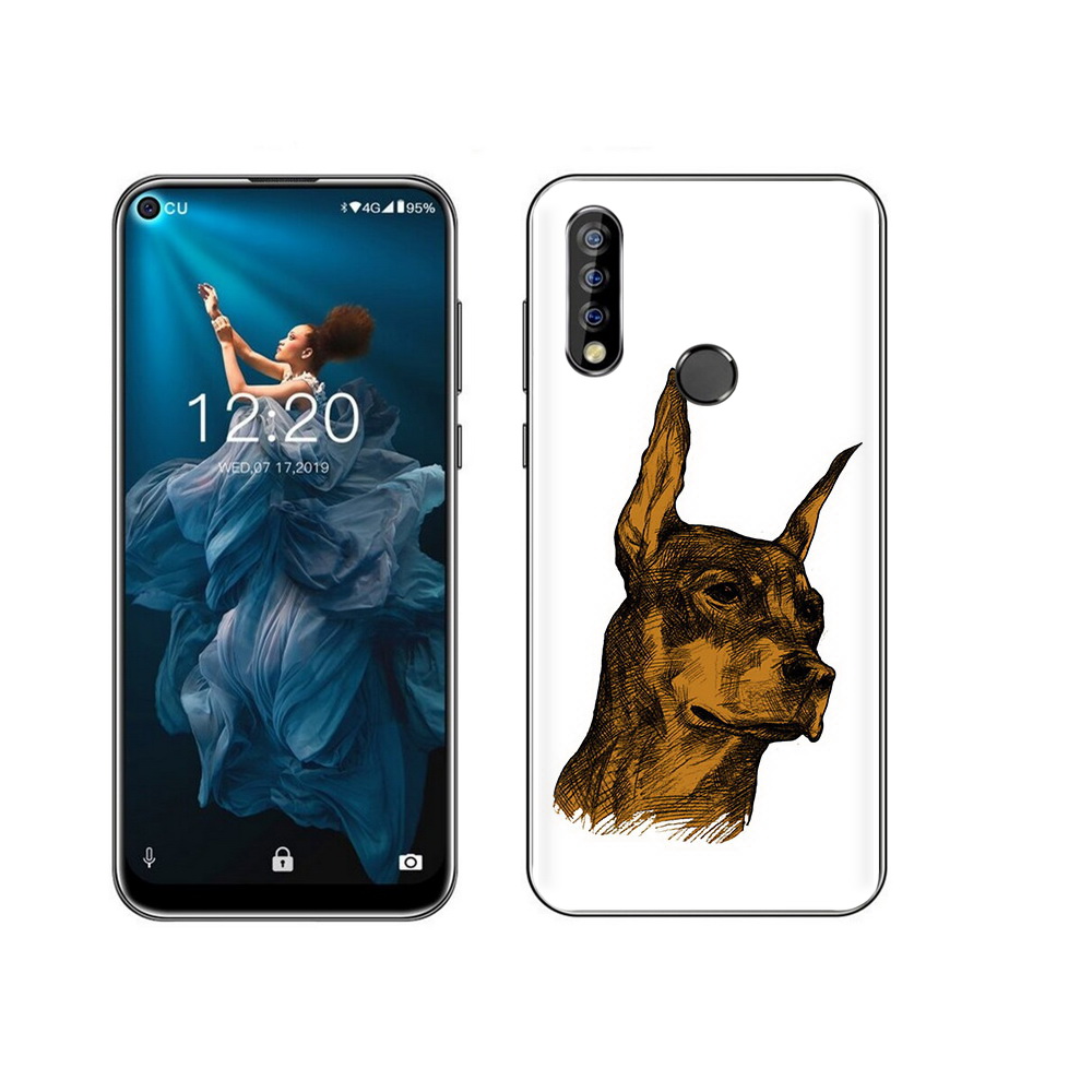 

Чехол MyPads Tocco для Oukitel C17 Pro скетч доберман, Прозрачный, Tocco