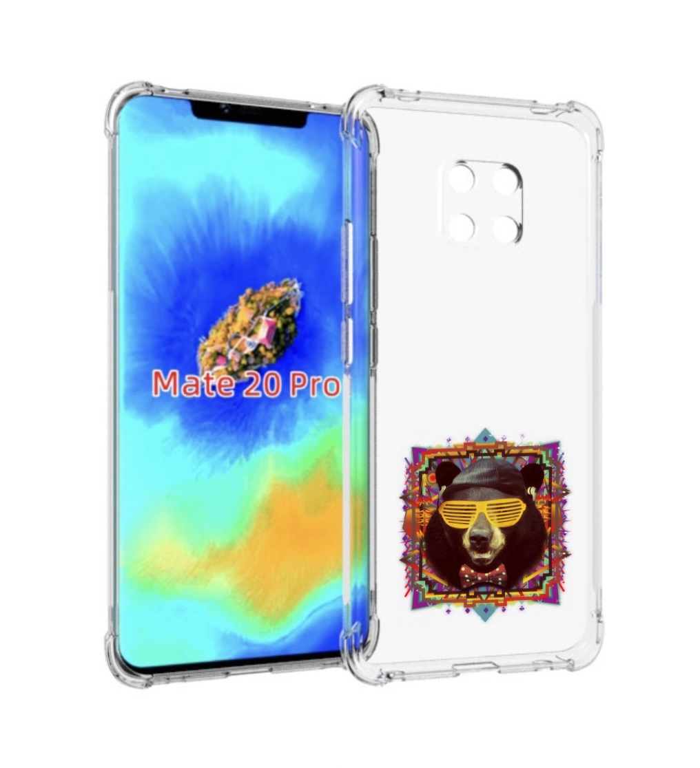 

Чехол MyPads Медведь в очках для Huawei Mate 20 Pro/Mate 20 RS 6.39, Прозрачный, Tocco