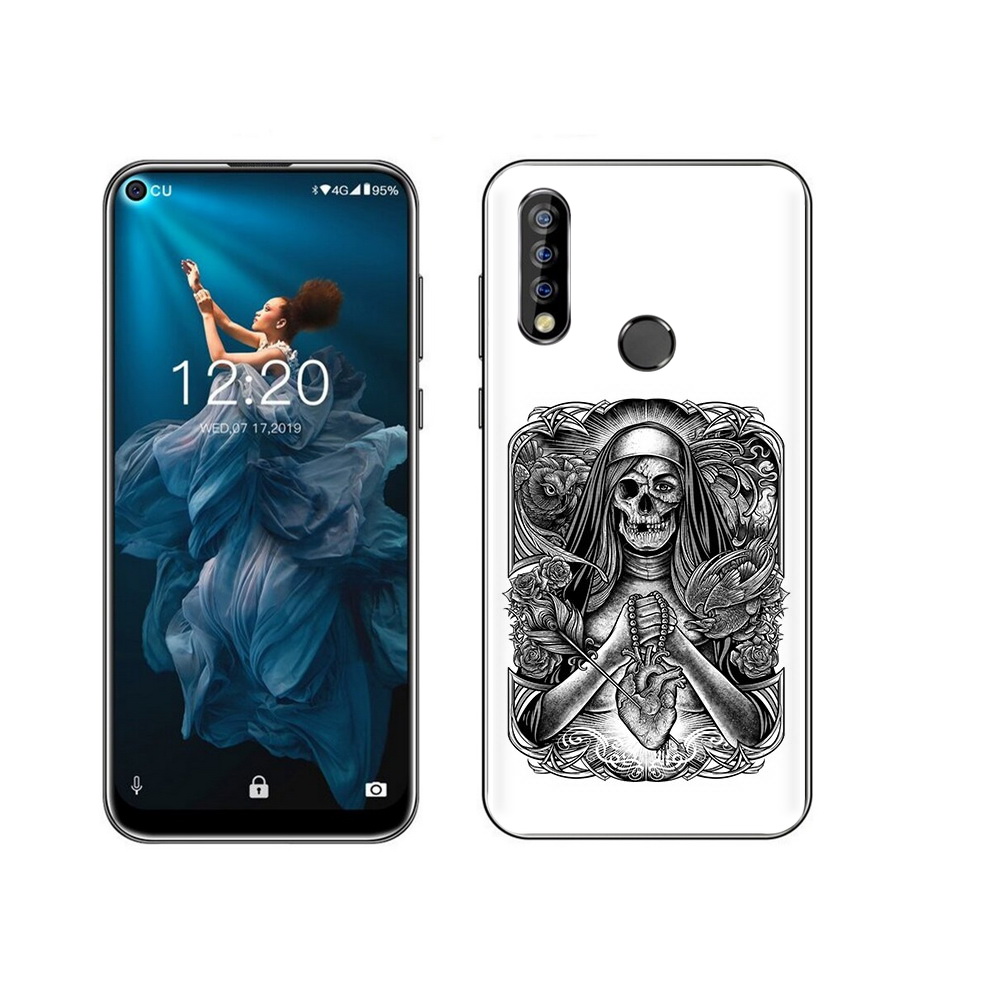 

Чехол MyPads Tocco для Oukitel C17 Pro скелет с сердцем, Прозрачный, Tocco