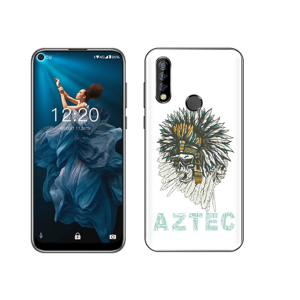 

Чехол MyPads Tocco для Oukitel C17 Pro скелет индеец, Прозрачный, Tocco