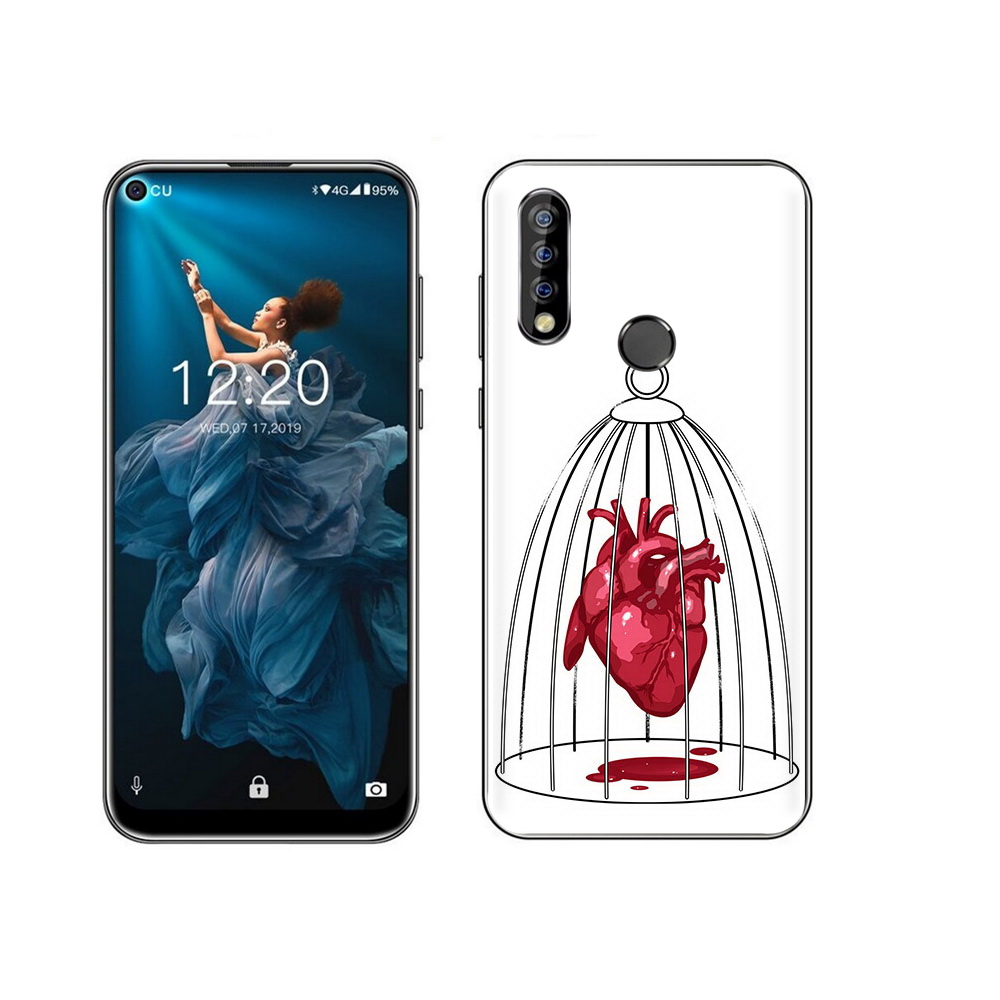

Чехол MyPads Tocco для Oukitel C17 Pro сердце в клетке, Прозрачный, Tocco