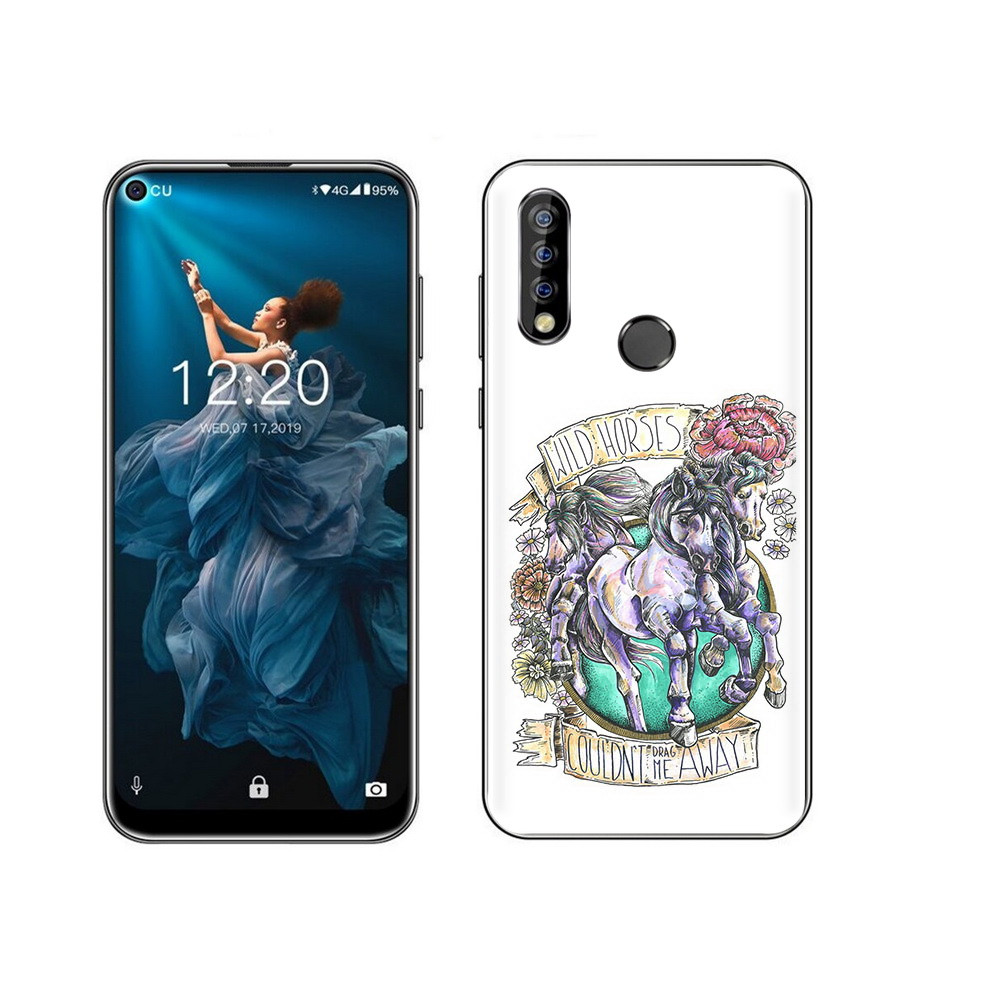

Чехол MyPads Tocco для Oukitel C17 Pro рисунок коней в цветах, Прозрачный, Tocco