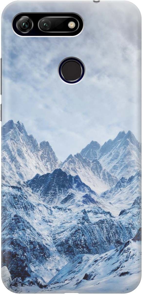 

Силиконовый чехол на Honor View 20 (V20) с принтом "Снежные горы", Белый;голубой, 339
