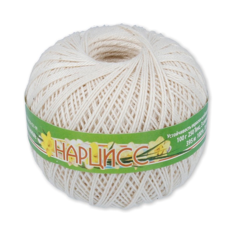 

Пряжа ПНК Кирова Нарцисс, хлопок, 100 г, 400 м, №0103 (1115) кремовый, Белый, Нарцисс, хлопок, 100 г, 400 м, №0103 (1115) кремовый