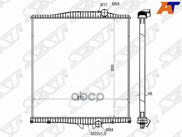 SAT Радиатор VOLVO FH 12/16/WG 93-
