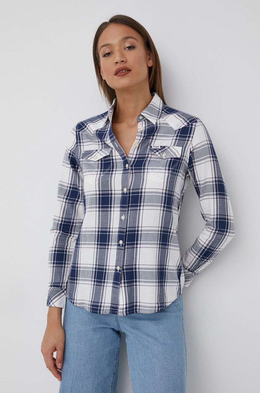 

Рубашка женская Wrangler W5N13OP43 синяя S, W5N13OP43