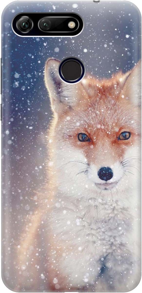 

Силиконовый чехол на Honor View 20 (V20) с принтом "Лисица в снегопад", Белый;оранжевый, 339