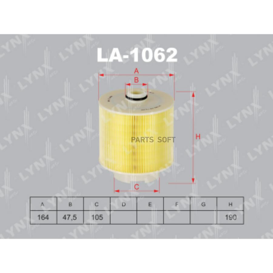 

Фильтр воздушный Audi A6/A6 Allroad/A6 Avant 04>11 Lynx LA1062