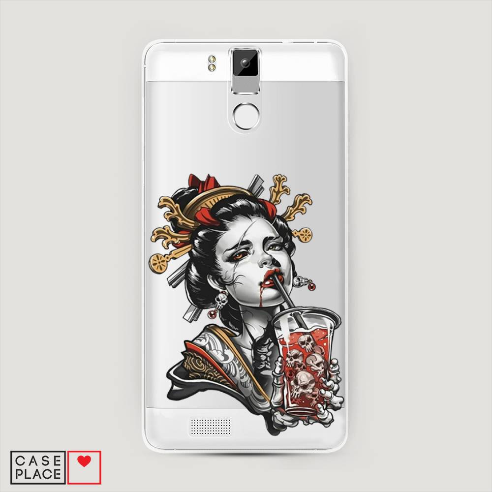 

Чехол на Oukitel K6000 Pro "Опасная гейша", Красный;черный;серый, 230150-4