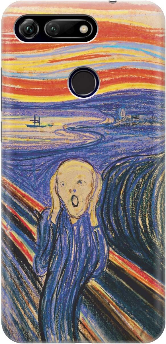 

Силиконовый чехол на Honor View 20 (V20) с принтом "Крик", Голубой;желтый, 338