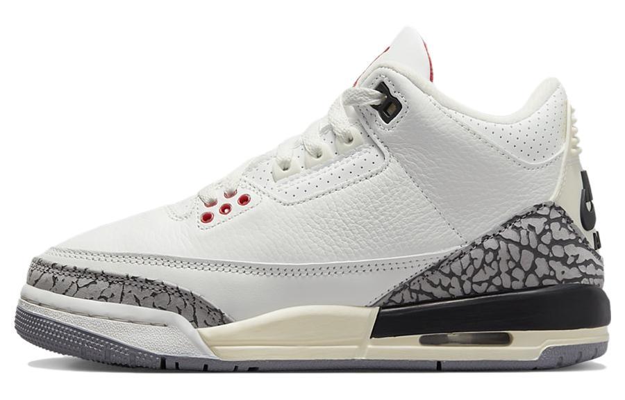 

Кеды унисекс Jordan Air Jordan 3 Retro White Cement Reimagined GS 2023 белые 38.5 EU, Белый, Air Jordan 3 Retro White Cement Reimagined GS 2023