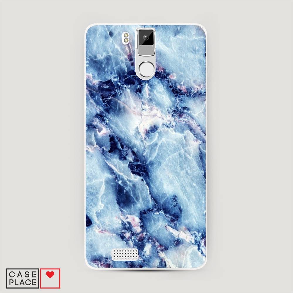 

Чехол на Oukitel K6000 Pro "Мрамор с синими прожилками", Синий, 230150-3