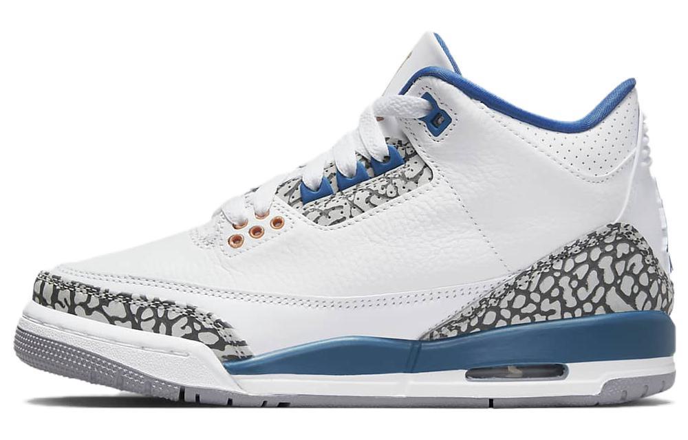 

Кеды унисекс Jordan Air Jordan 3 Retro White and True Blue GS белые 38.5 EU, Белый, Air Jordan 3 Retro White and True Blue GS