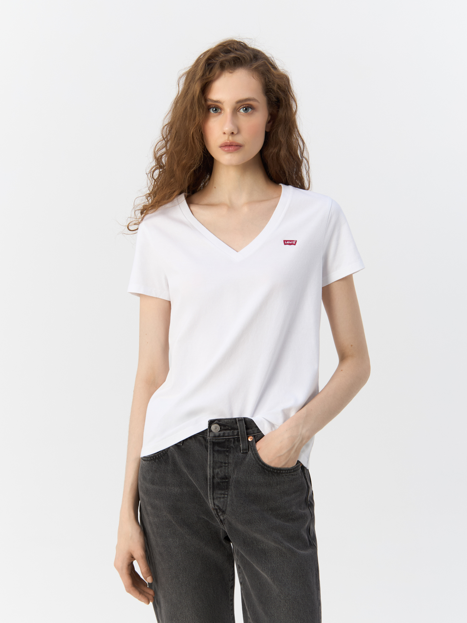 

Футболка женская Levi's The Perfect V-Neck Tee 85341-0002 белая XL, Белый, The Perfect V-Neck Tee