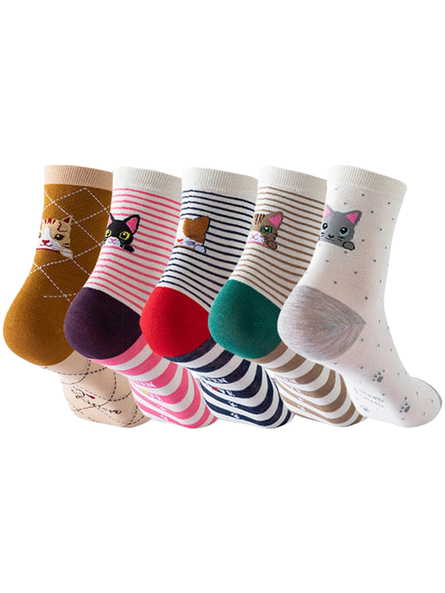 Комплект носков женских Disparo Dis02 разноцветных 23-25, 5 пар