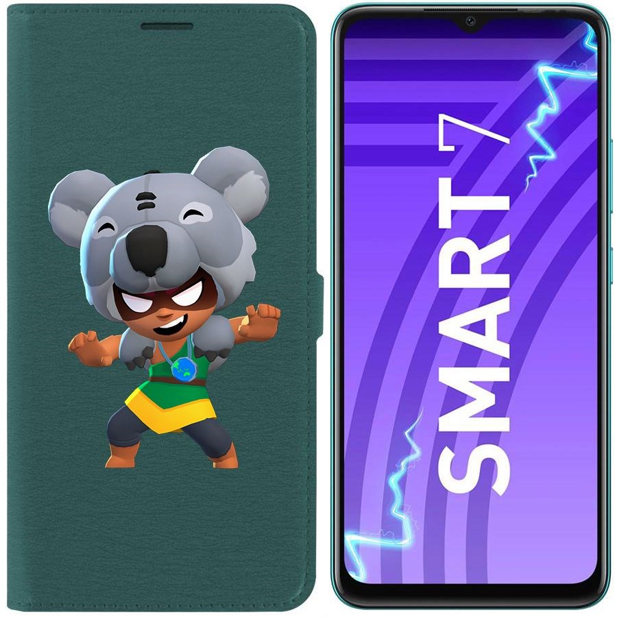 

Чехол-книжка Krutoff Eco Book для Infinix Smart 7 Brawl Stars-Нита Коала (зелёный опал)