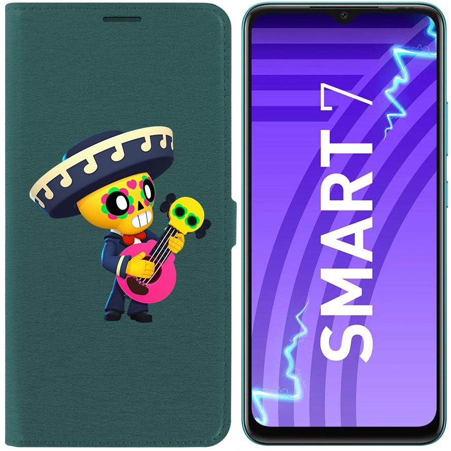 

Чехол-книжка Krutoff Eco Book для Infinix Smart 7 Brawl Stars-Поко (зелёный опал)